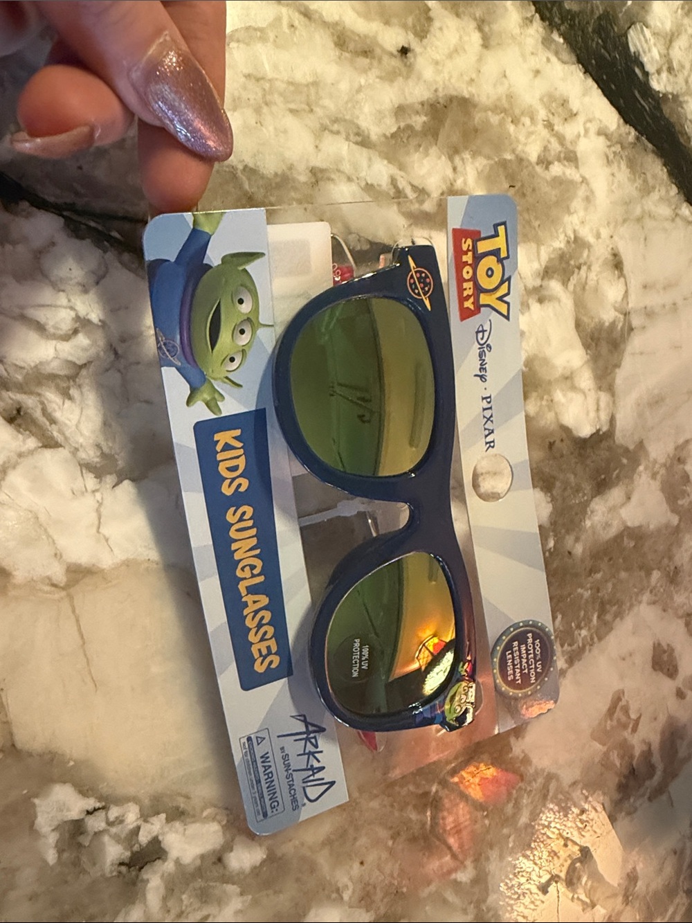 Disney Toy Story Kids Sunglasses - Blue Frame with Green Mirrored Lenses
